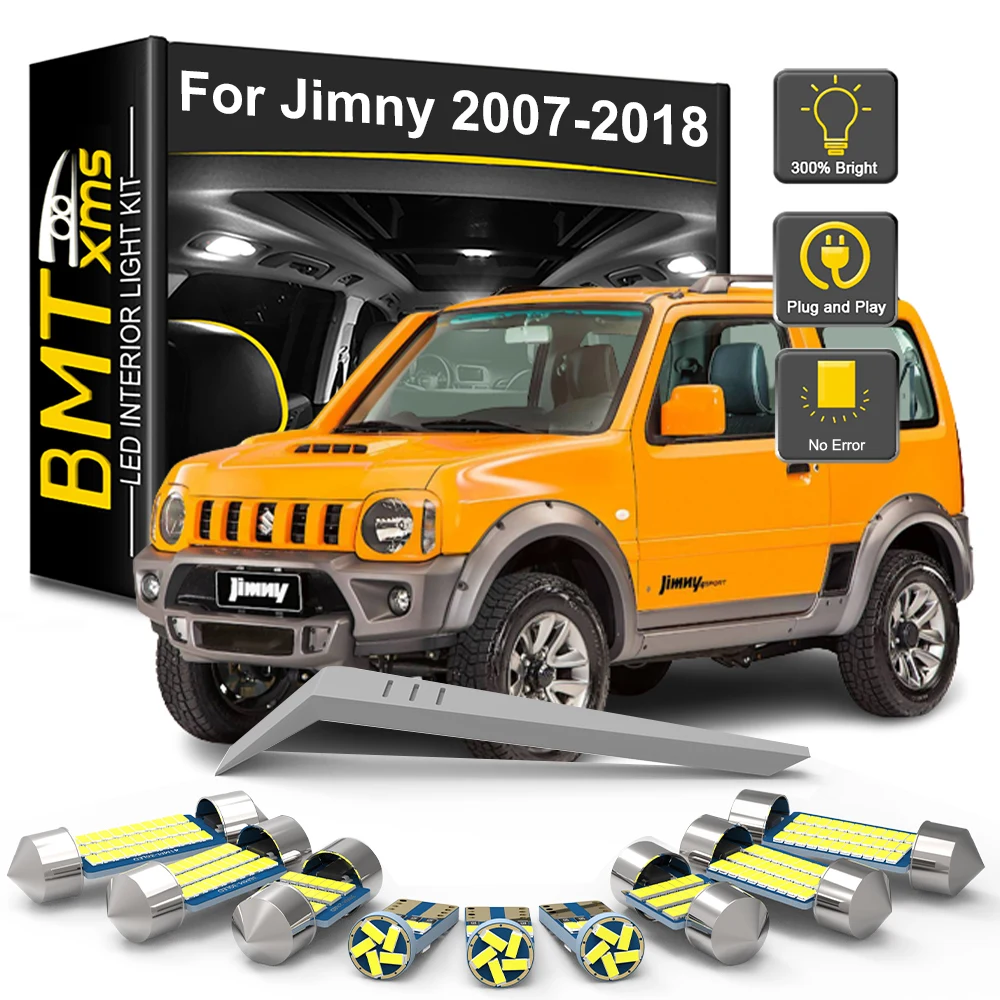 

BMTxms 6 шт. для Suzuki Jimny 2007-2012 2013 2014 2015 2016 2017 2018 автомобильный светодиодный комплект внутреннего освещения светодиодная карта багажник лампа Canbus