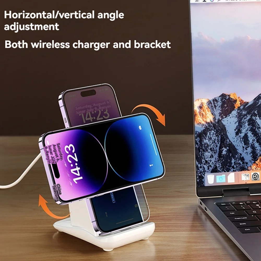 

2-in-1 New Wireless Charger Phone Desktop stand Tablet Bracket Stable 3D Stereo Sound Speaker Holder