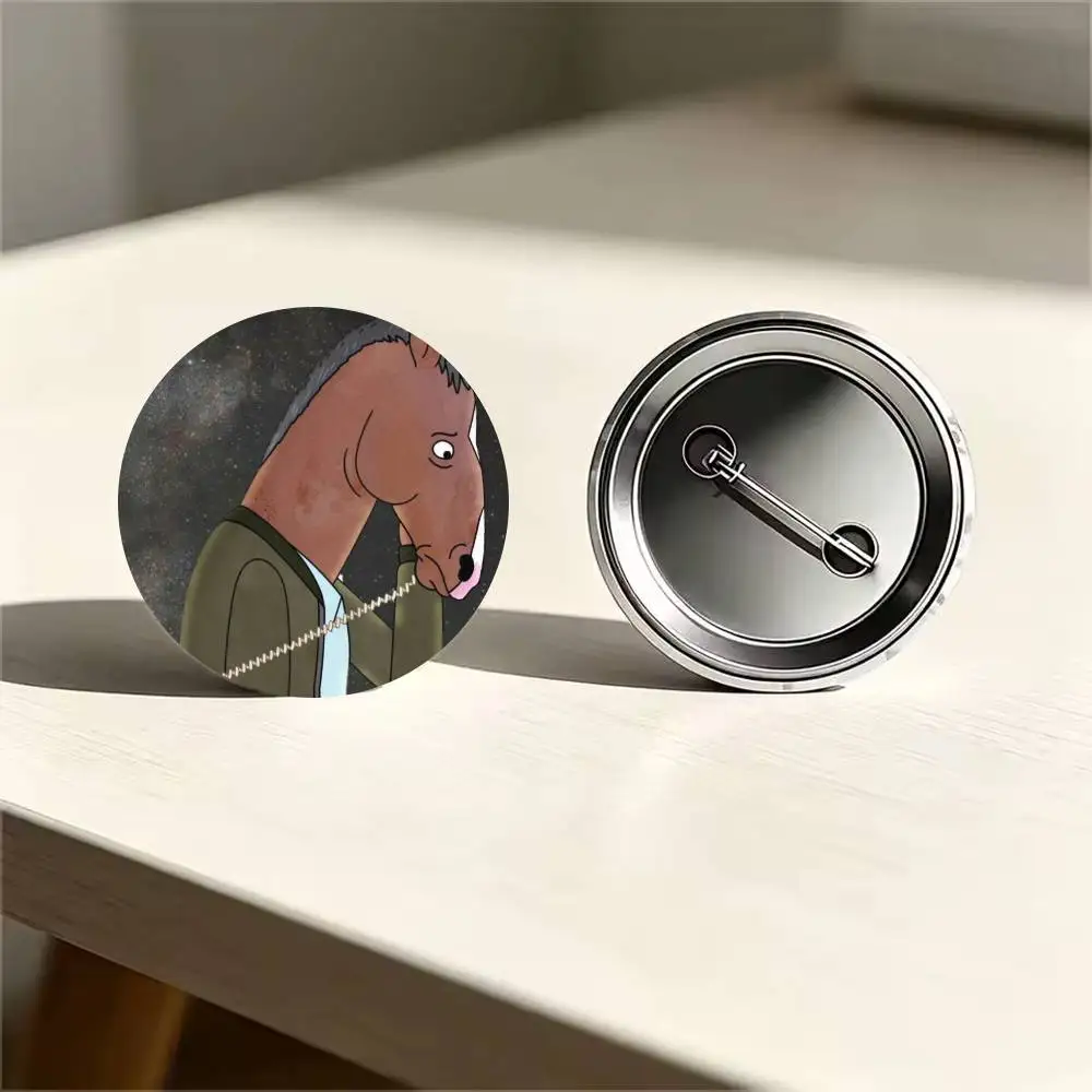 Cool B-Bojack H-Horseman 25 32 44 58 75mm Round Badges Brooches Lapel Pins Fashion Accessory Holiday Present Gift