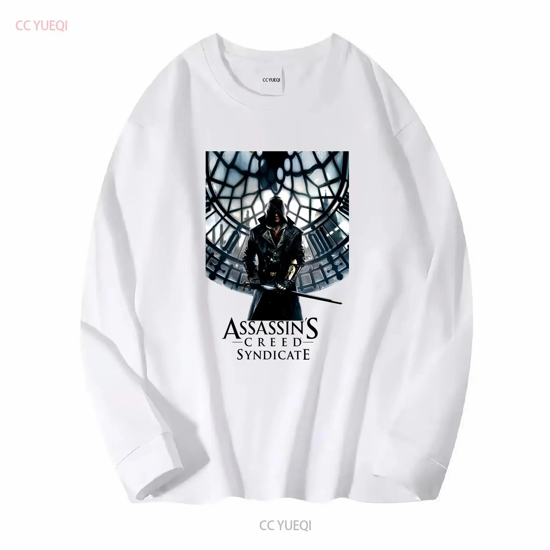 Assasins Creed Syndicate T Shirt M 19x26 Faded Black Action Adventure Video Game long or short sleeves vintage Washed Versatile