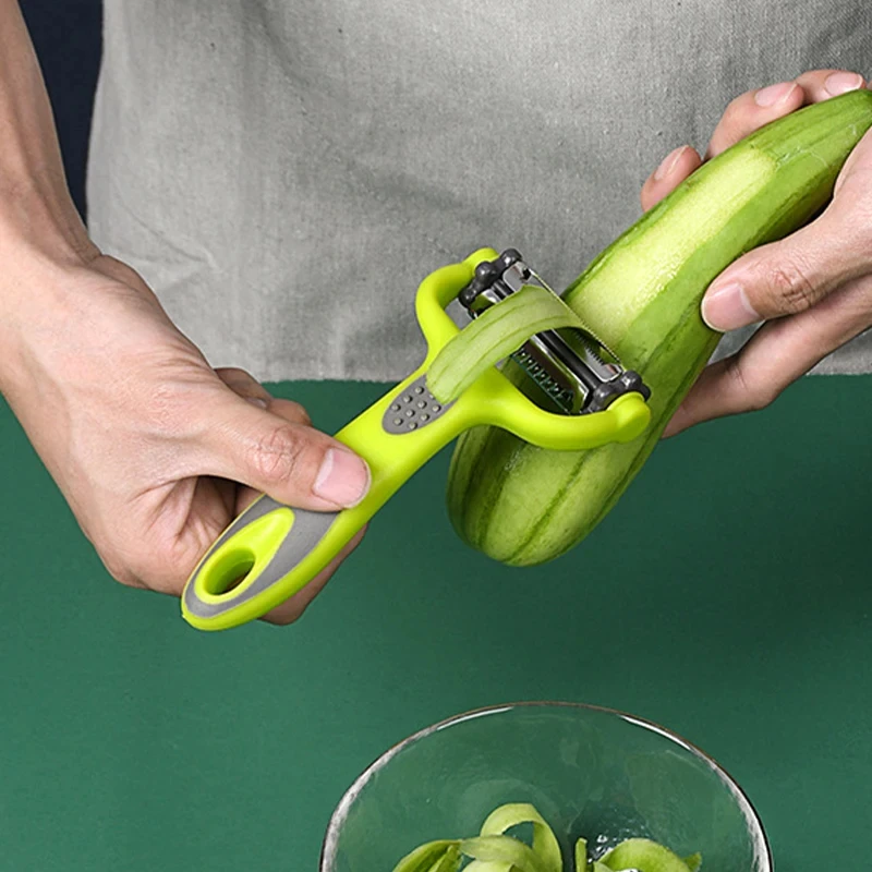 3 In 1 Rotary Peeler, Multifunctional Julienne Slicer Grater For Fruit Vegetables Potato Carrot Salad Kitchen Tools