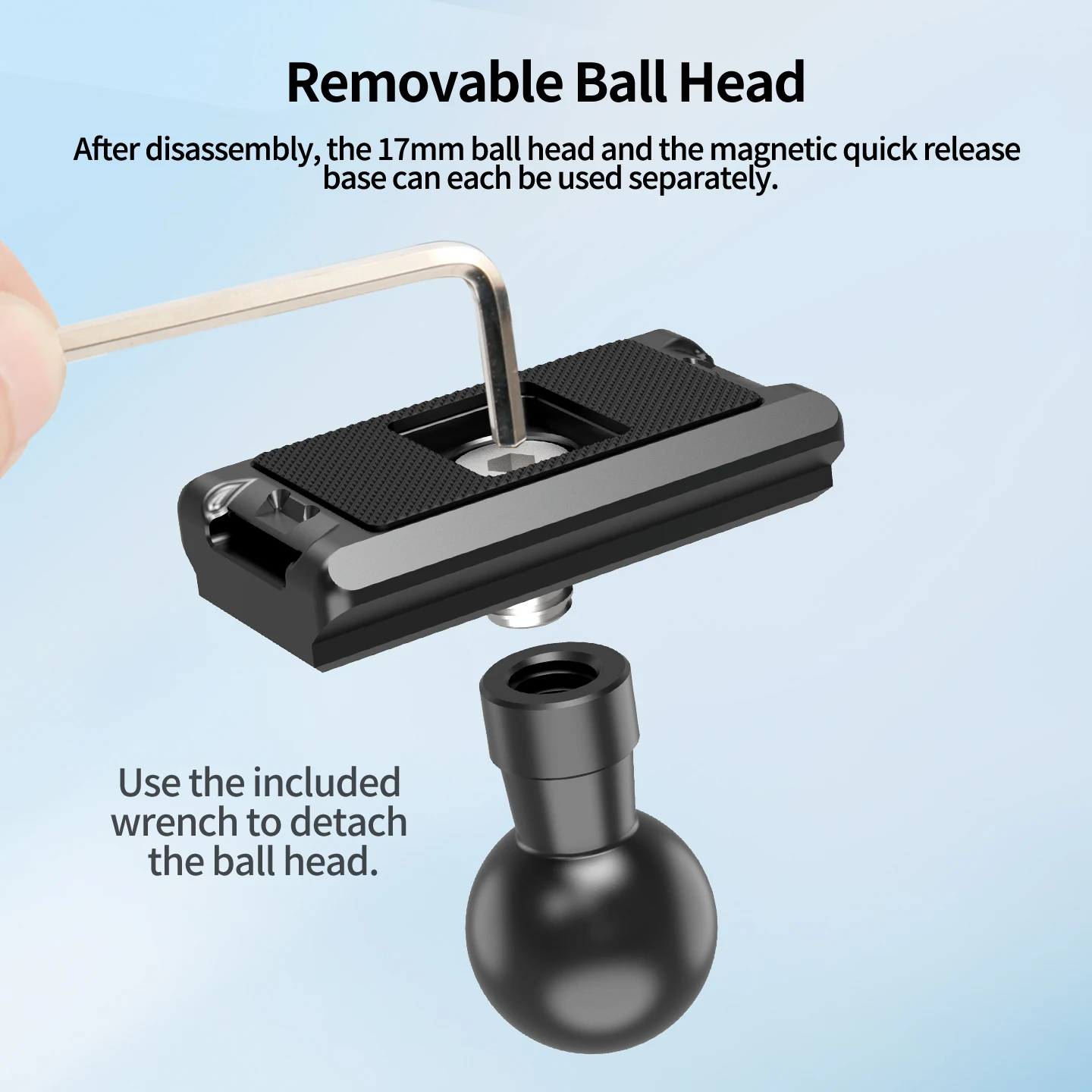 17mm Kugelkopf Magnetische Schnellwechselbasis für DJI Osmo Nano Multifunktionales Übertragungsmodul & Aufhellungslicht CNC Aluminium – Detail 3