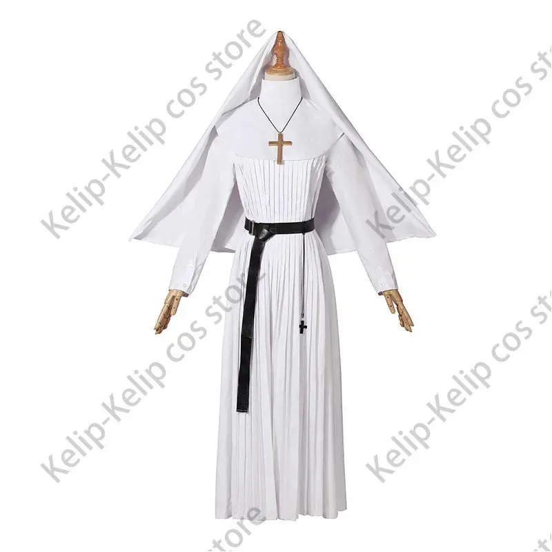 LQAdult النساء الراهبة زي الهالوين التأثيري شقيقة إيرين أسود أبيض تأثيري 2018 أفلام الرعب ملابس الحفلات الشعوذة