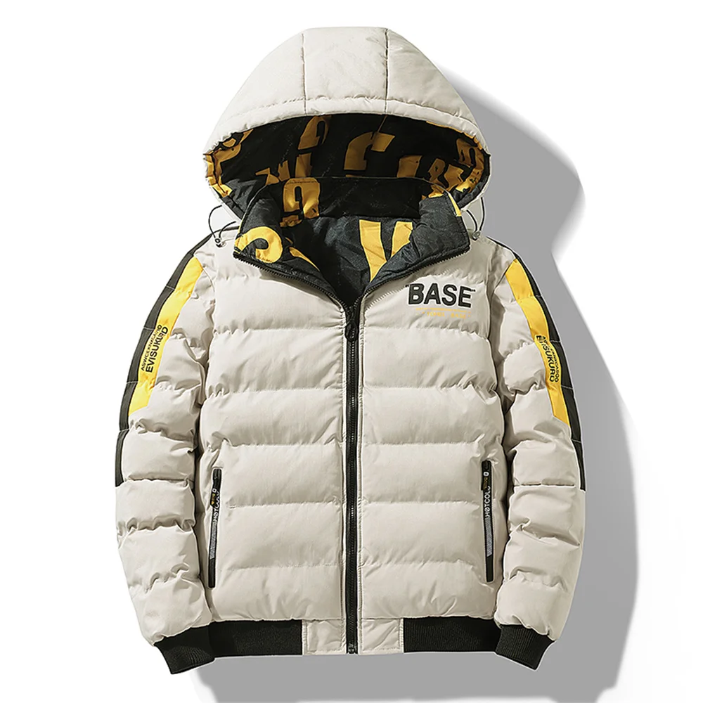 

Winter Reversible Fashion Cotton Jacket Men's New Arrival Letter Print Thickened Warm Cotton Coat Casual Trendy Menswear