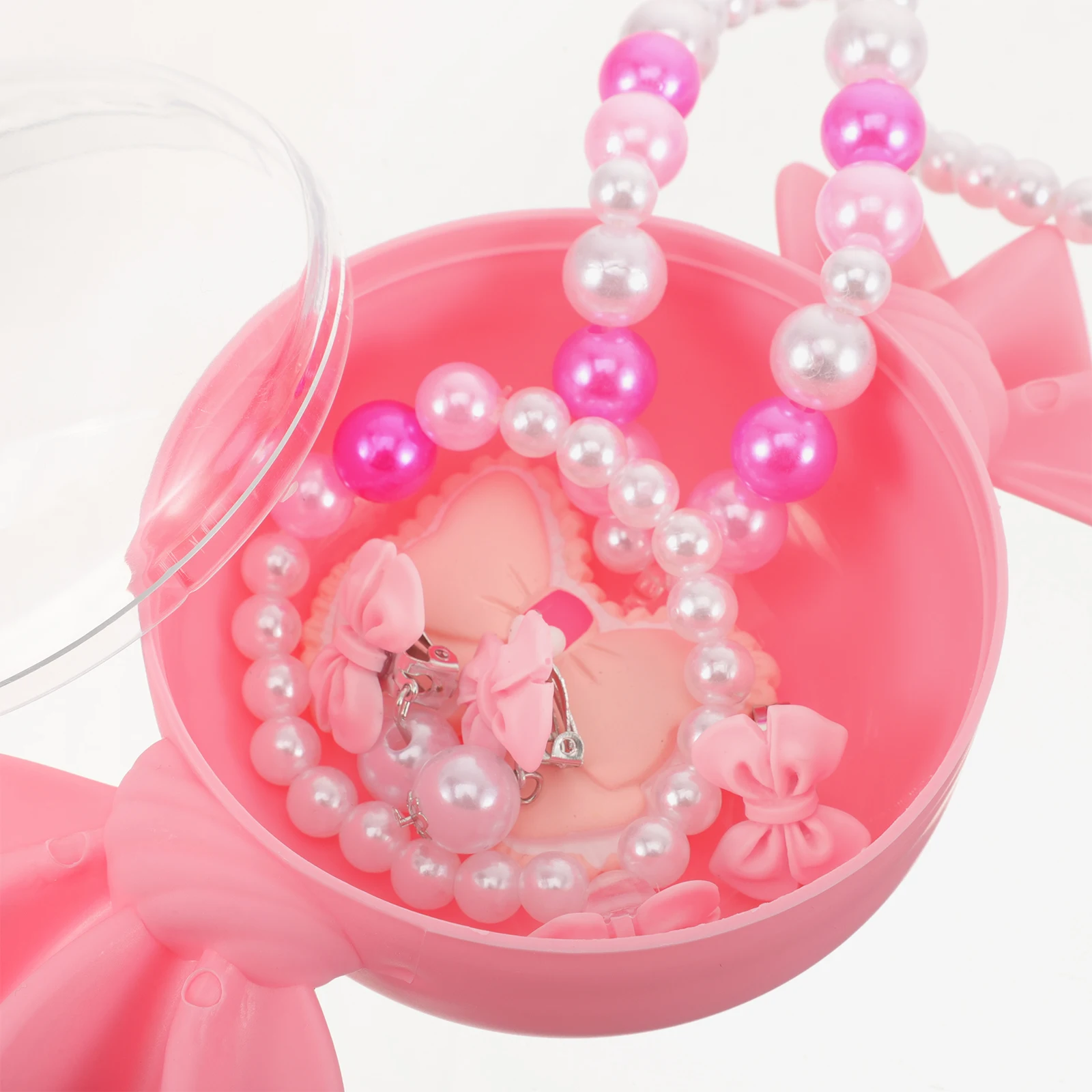 

Stylish Children'S Princess Jewelry Set 3-6 Years Bowknot Necklace Earrings Bracelet Ring Lightweight Play Dress Up