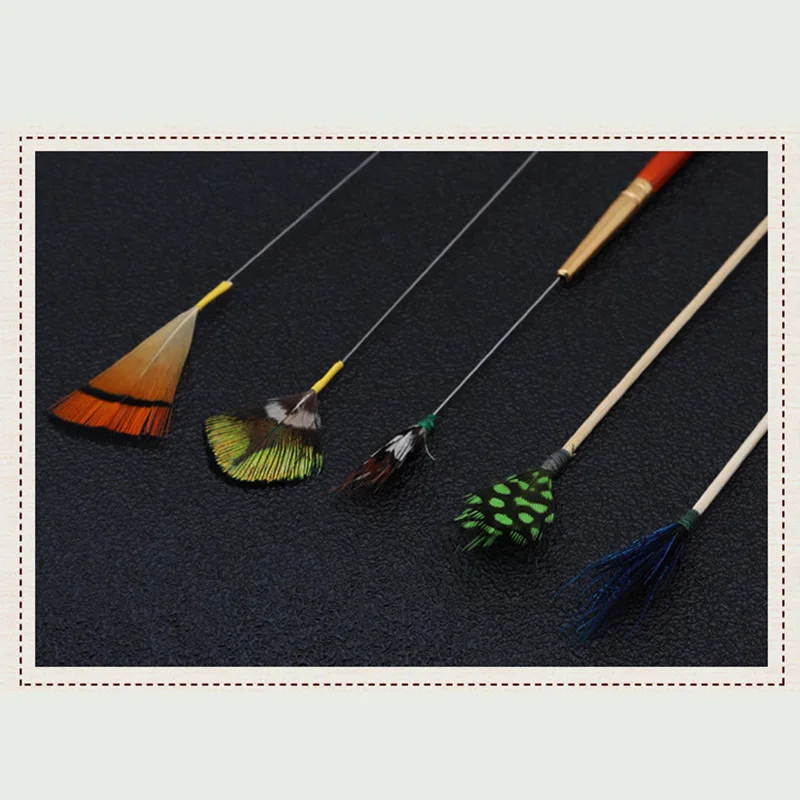 12/20pcs Ear Picking Set Spoon For Ear Wax Cleaning Goose Feather Stick Ear Picking Feather Coloured Wooden Box Ear Picking Tool