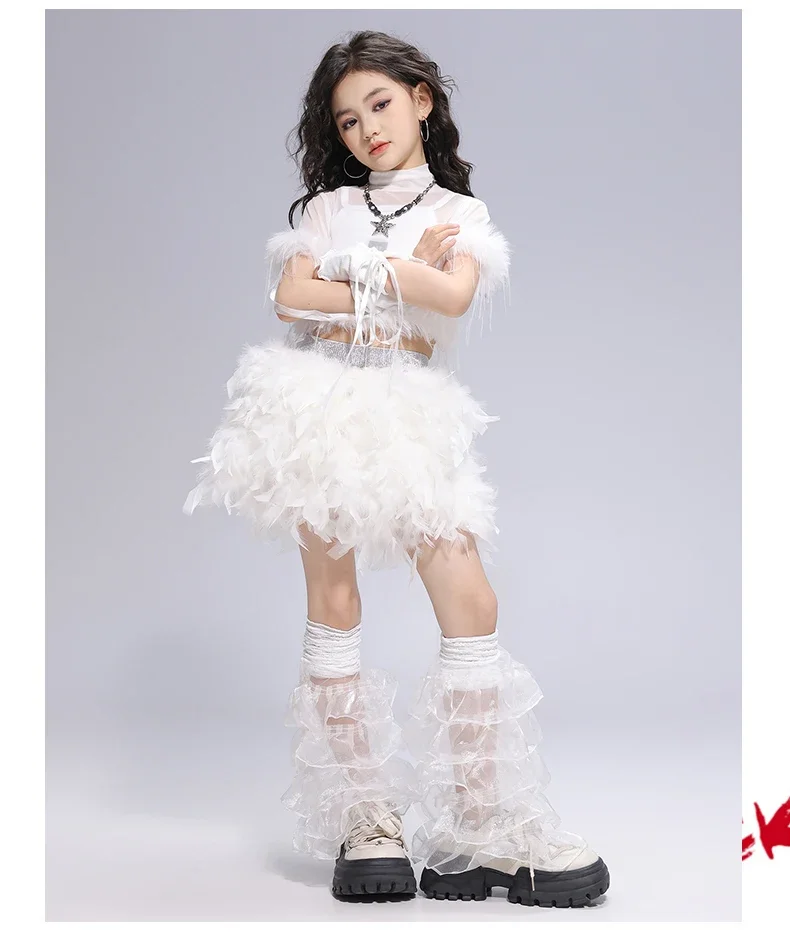 Pailletten-Jazz-Tanzkostüm für Mädchen, schmal geschnitten, Kpop-Girlgroup-Bühnenoutfit, kurzer Rock, Laufsteg-Show-Tanzkleidung – Detail 8