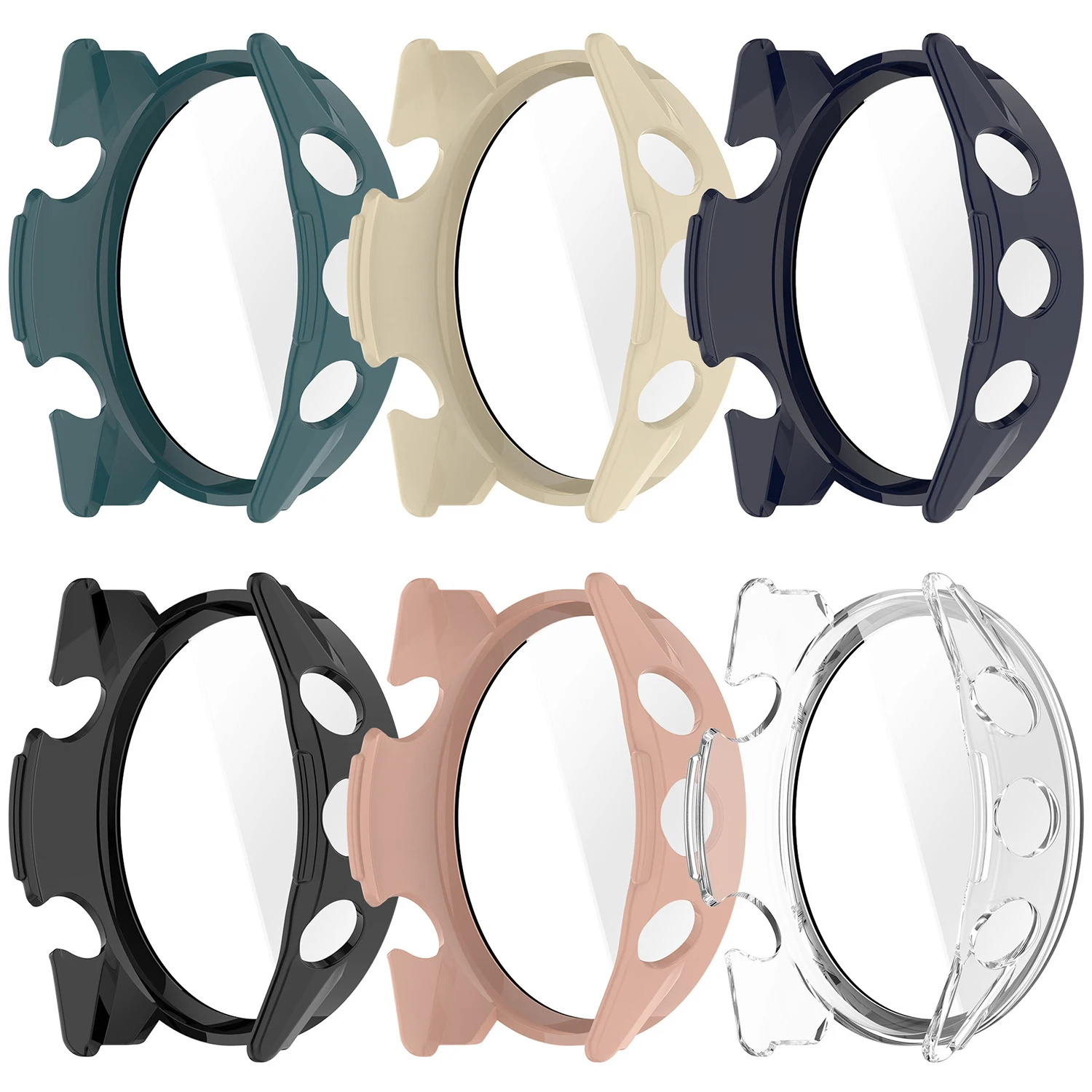 حافظة واقية لساعة Garmin Forerunner 970 الصلبة مع طبقة من الزجاج المقسى - أسود