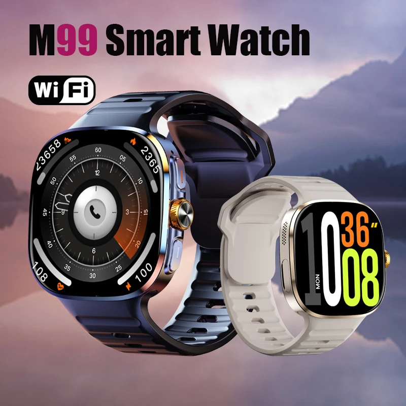 

M99 Cellular Version Smartwatch with 2.4inch Amoled Screen Android System 190° Rotary Camera Sim Card Slot WIFI fuction