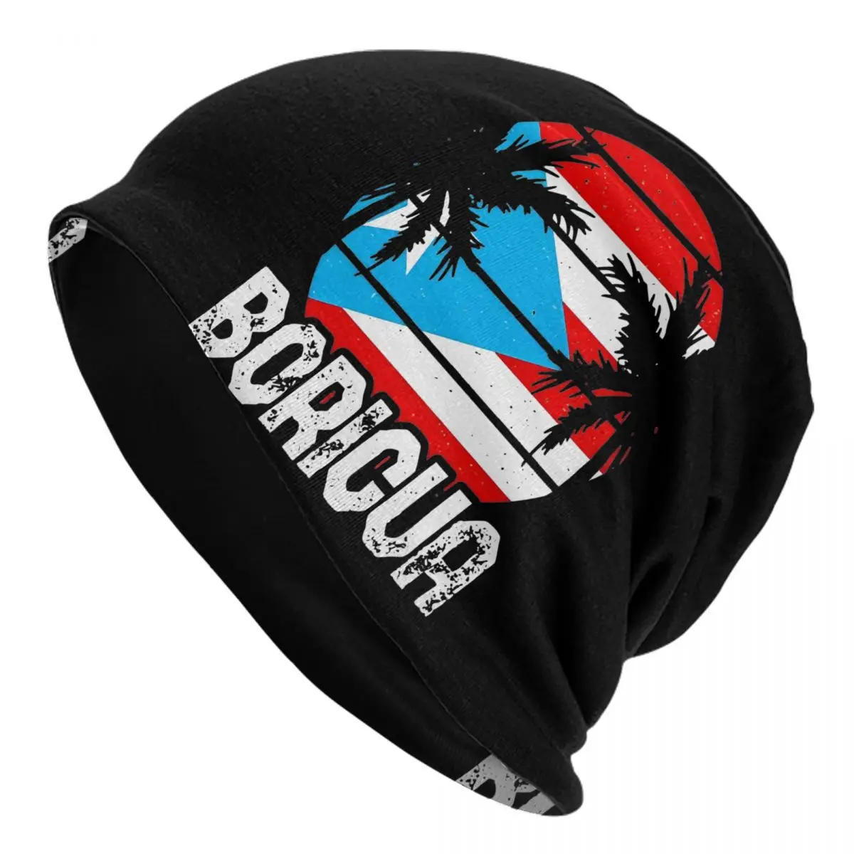 Puerto Rico Flag Proud Boricua Bonnet Hats Casual Outdoor Skullies Beanies Hat Unisex Warm Head Wrap Caps