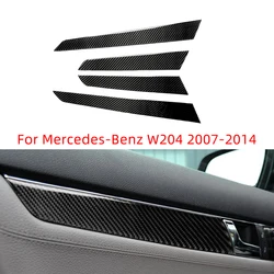 4Pcs Car Inner Door Panel Sticker Interior Trim decals 3K Carbon Fiber Anti-scratch decoration for Mercedes-Benz W204 2007-2014