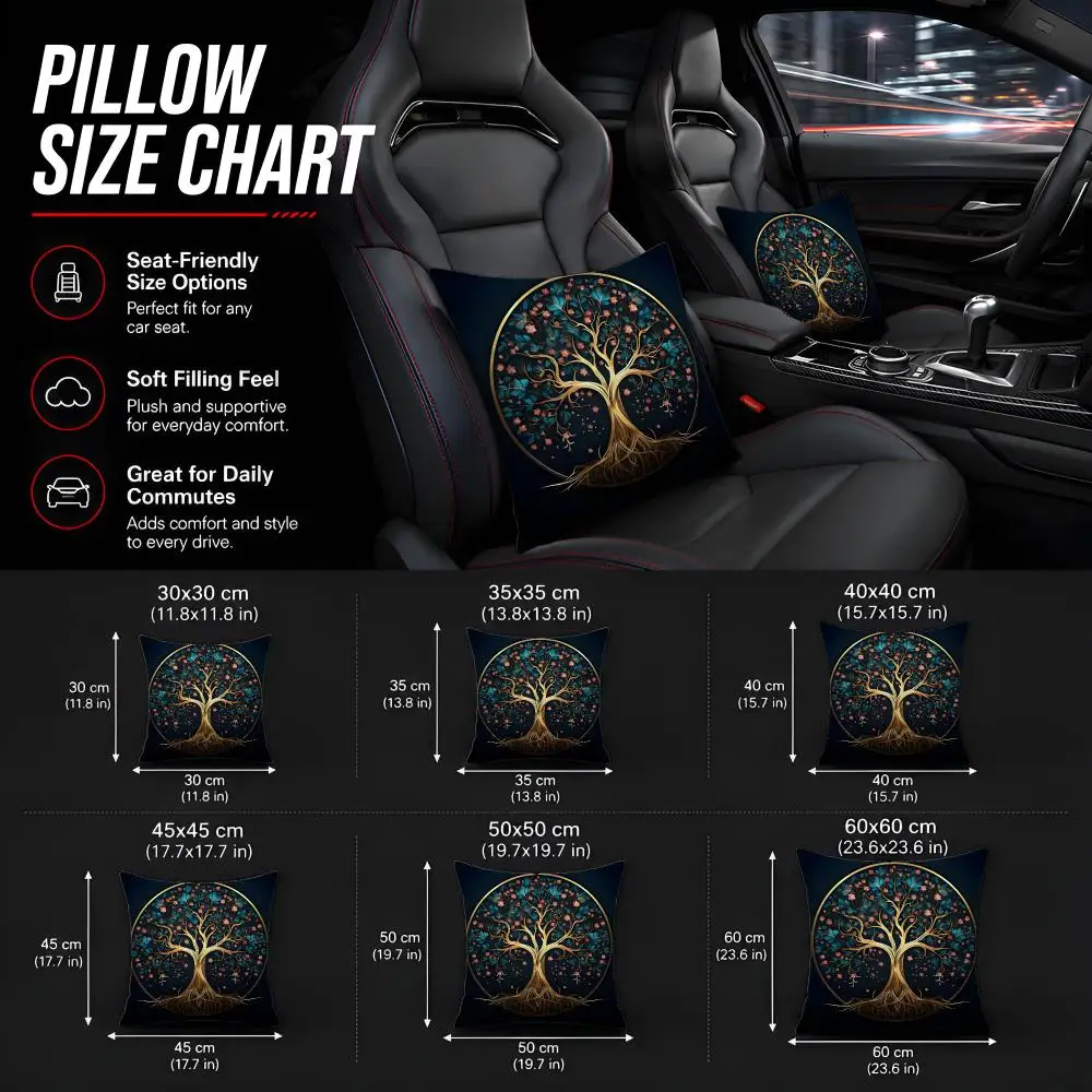 Tree of life cushion cover plant floral  Soft Plush  Double Print and Invisible Zipper for Sofa Home Car Use Cushion Cover