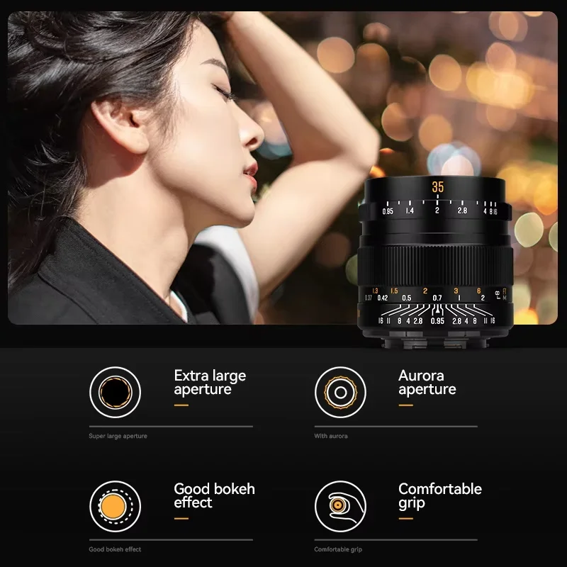 Brightin Star MF 35 مللي متر F0.95 APS-C فتحة كبيرة تركيز يدوي عدسة كاميرا بدون مرآة لفوجي X سوني E ZVE10 a6400 نيكون Z Z30