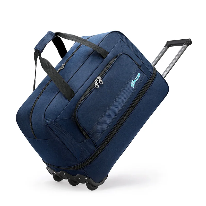 Oxford Cloth Trolley Luggage Bag Large Capacity Travel Bags on Wheels Multifunction Scalable Fashion Zipper Hand Luggage