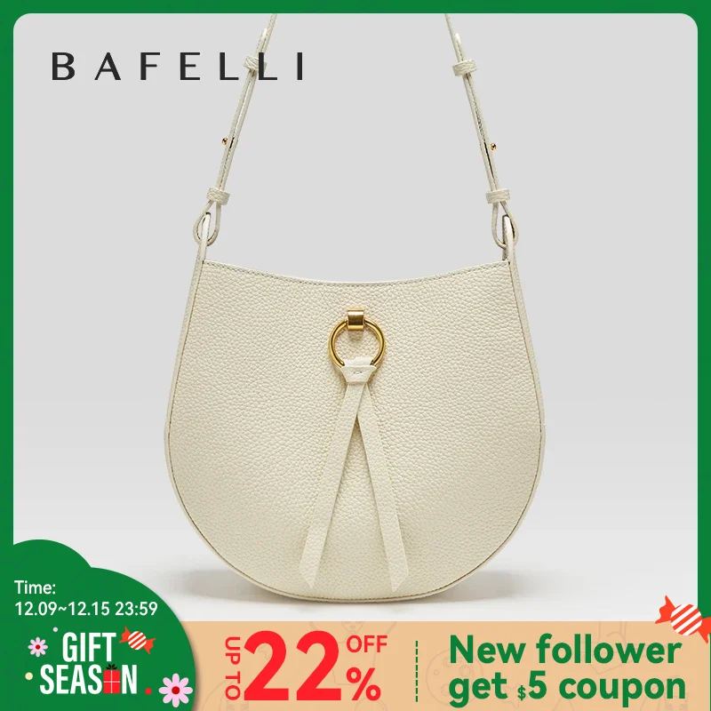 BAFELLI-Bolso de cuero de lujo para mujer, bandolera de estilo RETRO, VINTAGE, a la moda, novedad de 2023