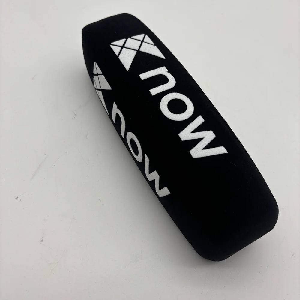 Customized Logo Flocking Shortgun Mic Foam Printing Mic Windscreen Mark Sponge Windsshield For TV Stations Reporters Interview