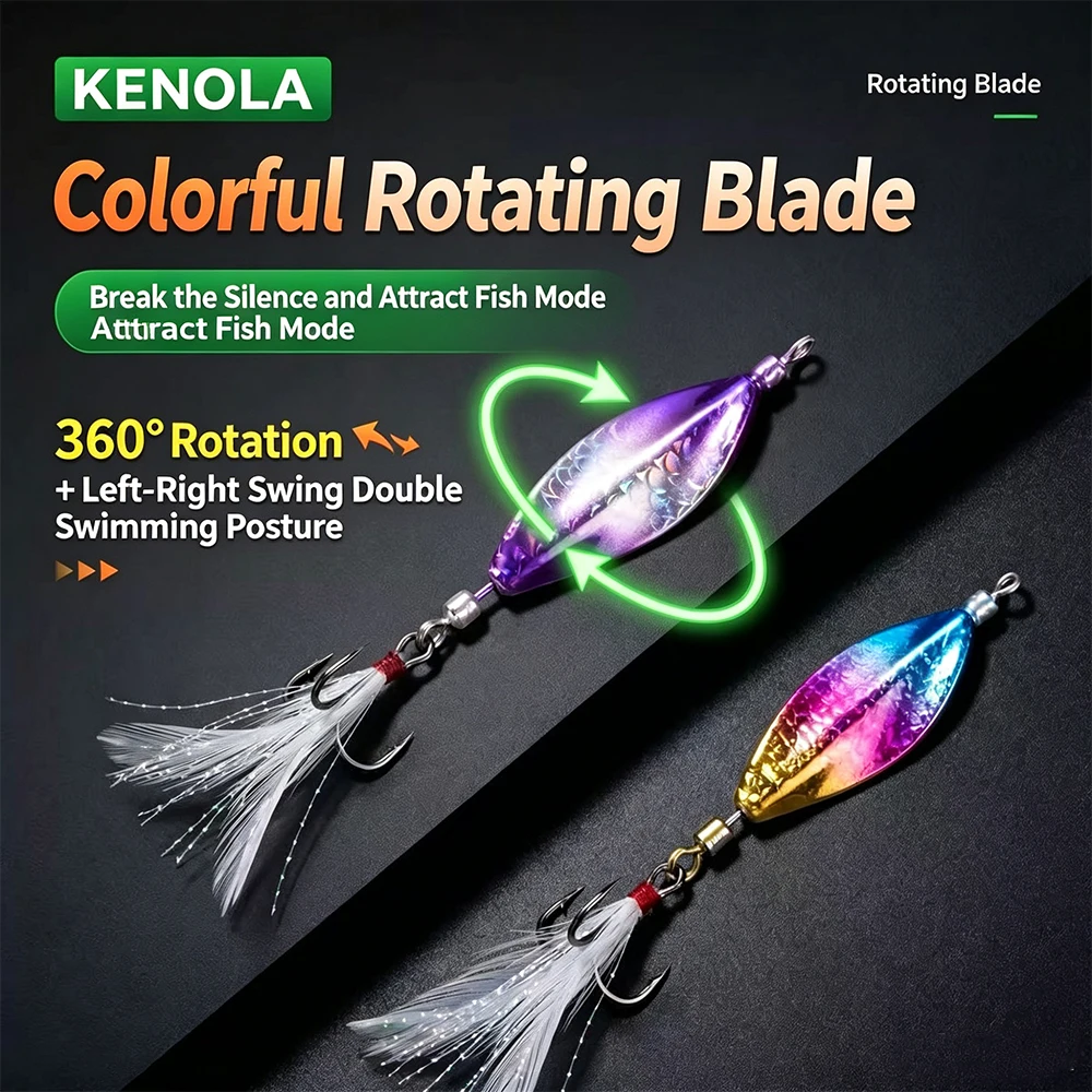 6er-Set Core Pull Rotating Spinner Blade Köder, Weitwurf-Metall-Jig, Killer-Köder für Barsch, Topmouth Culter, Siniperca Chuatsi