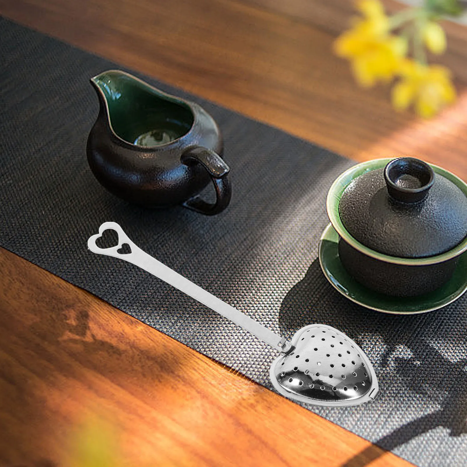 

12pcs Stainless Steel Heart Shape Infuser Cute For Loose Leaf Filtering Home Kitchen Accessory Fine Mesh Strainer Household Tea