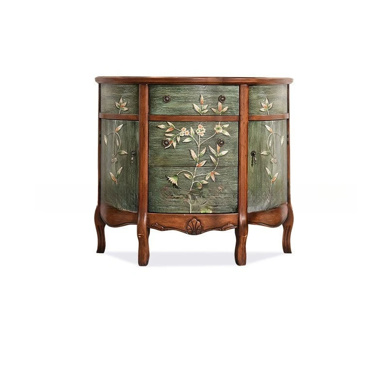 

American retro chest entrance living room porch cabinet partition cabinet porch table semicircle dining side foyer decoration