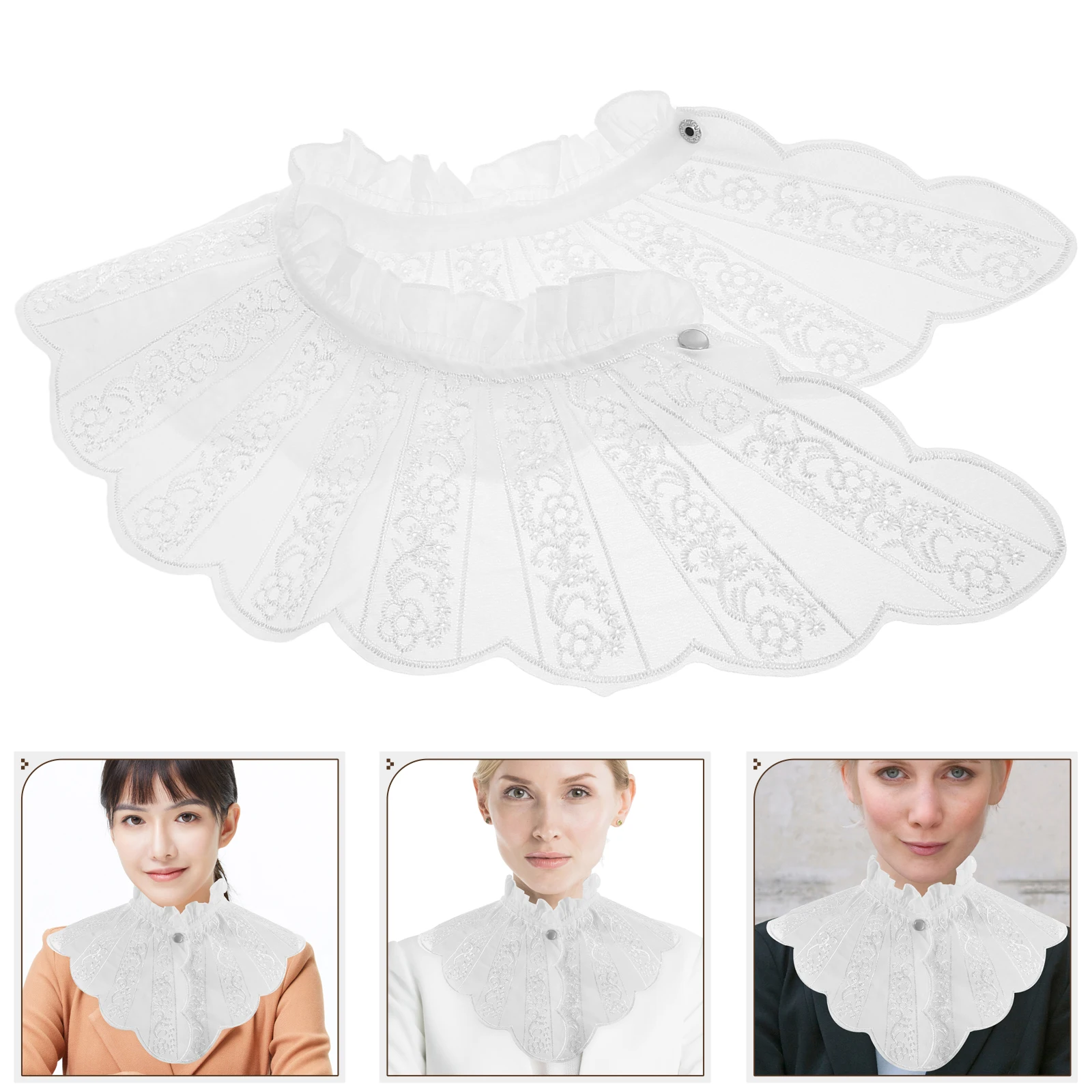 

Embroidered Fake Collar Accessory Detachable Embroidery Lace Inserts for Women Trim