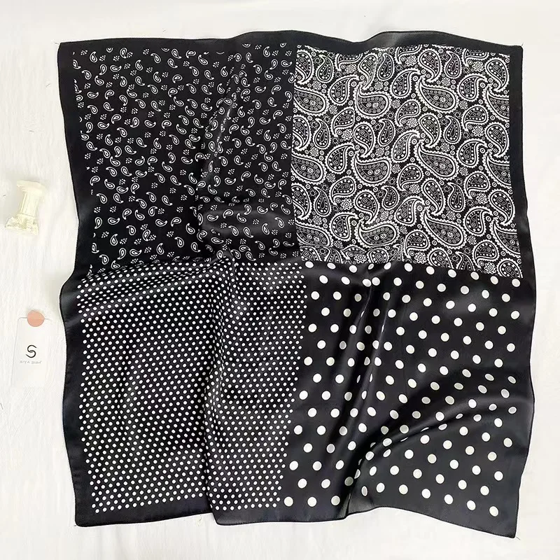 Cashew Bedruckter Seidenschal Mode 70x70cm Gefühl Quadratischer Schal Wrap Frühling Sommer Halstuch Haarband Lady Decor Foulard