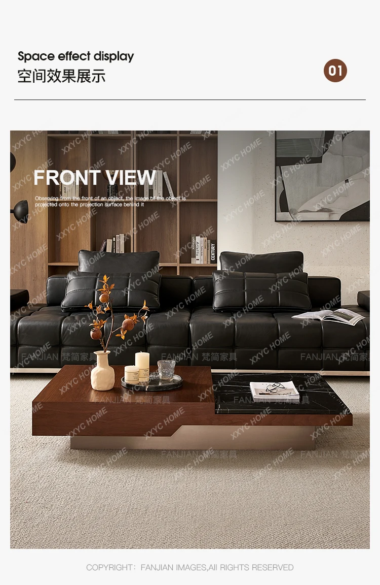 Black walnut storage rectangular antique living room household small apartment coffee table