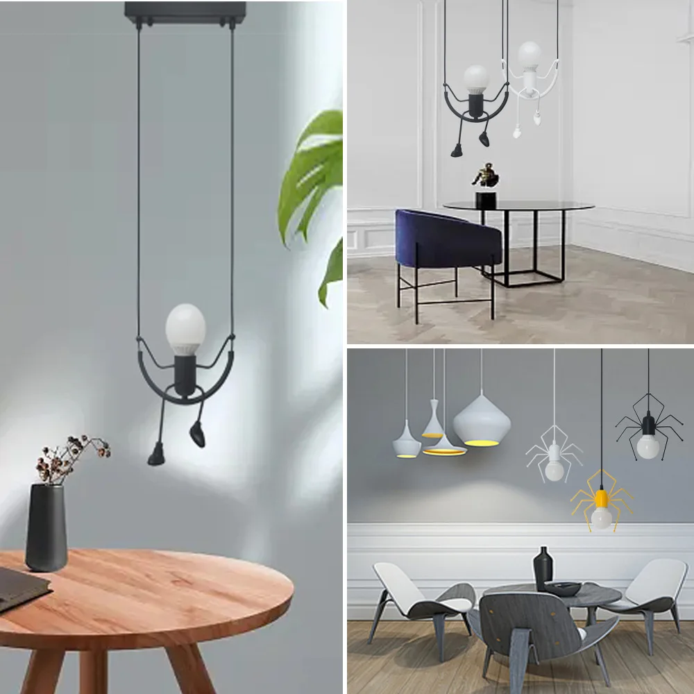 Creative Simple LED European Small Iron Chandelier Restaurant Bar Cafe Living Room Personality Atmosphere Decorative Lighting