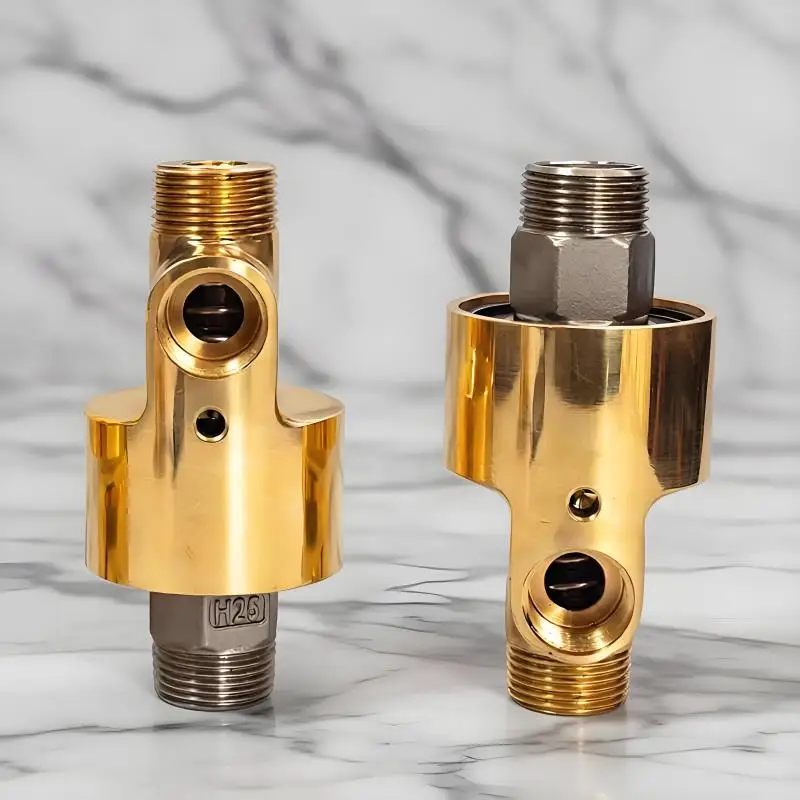 2-Way Dual Flow Rotary Union Swivel Joint DN20 3/4 Inch to DN8 1/4 Inch Rotating Fitting for High Pressure Water Air Oil