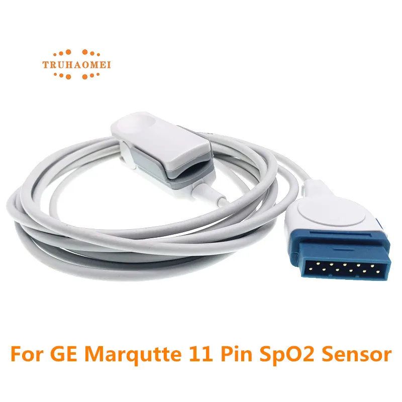 Reusable 11 Pin SpO2 Sensor For GE Marqutte with Nellcor Module Without Oxi-max Tech Dash 3000 4000 Solar 8000 Eagle 1000