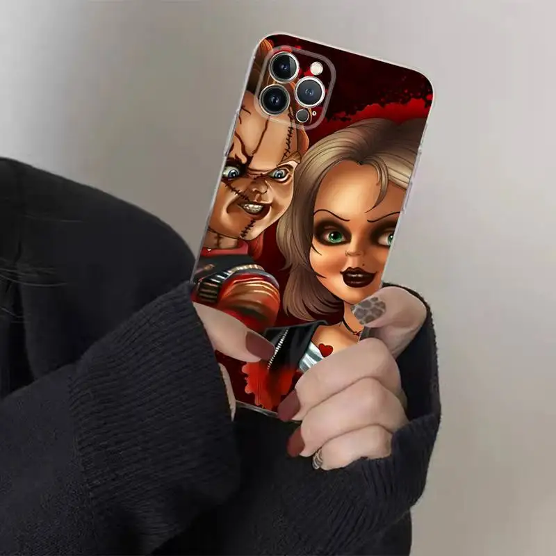 Horro Movie Chucky Phone Case For iPhone 13 14 Pro Max XS XR 12 11 Pro 13 Mini 6 7 8 Plus Clear Back Cover Capa