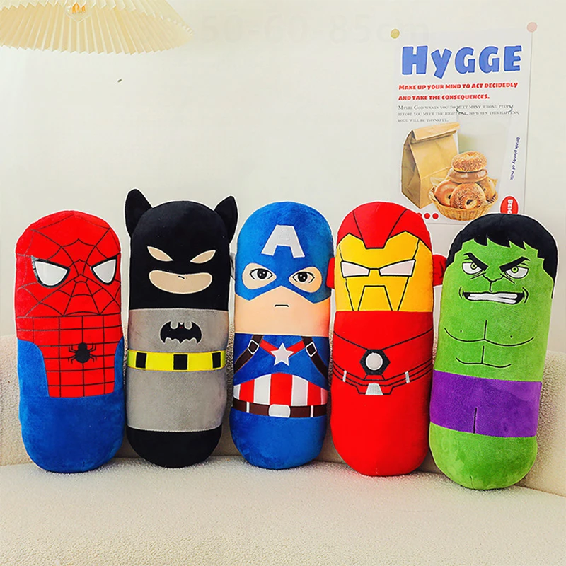 

50cm Kawaii Avengers Plush Stuffed Doll cartoon Spiderman Iron Man Batman Pillow Toy Kids Birthday Gift Boys Cute Soft Plushie