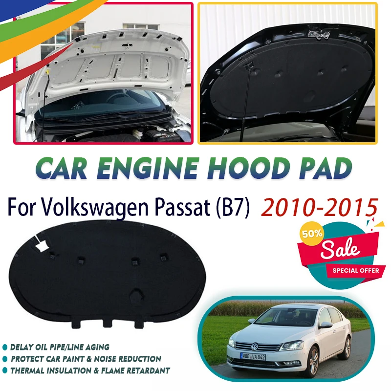 

Car Engine Hood Pad For Volkswagen Passat B7 VW Magotan 2010~2015 Sound Insulation Cover Heat Shield Cotton Mat Auto Accessories