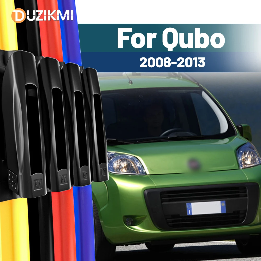 Für Fiat Qubo 2008-2013 2009 2010 2011 2012 2 Stück Frontscheibe Scheibenwischerblätter Rot Blau