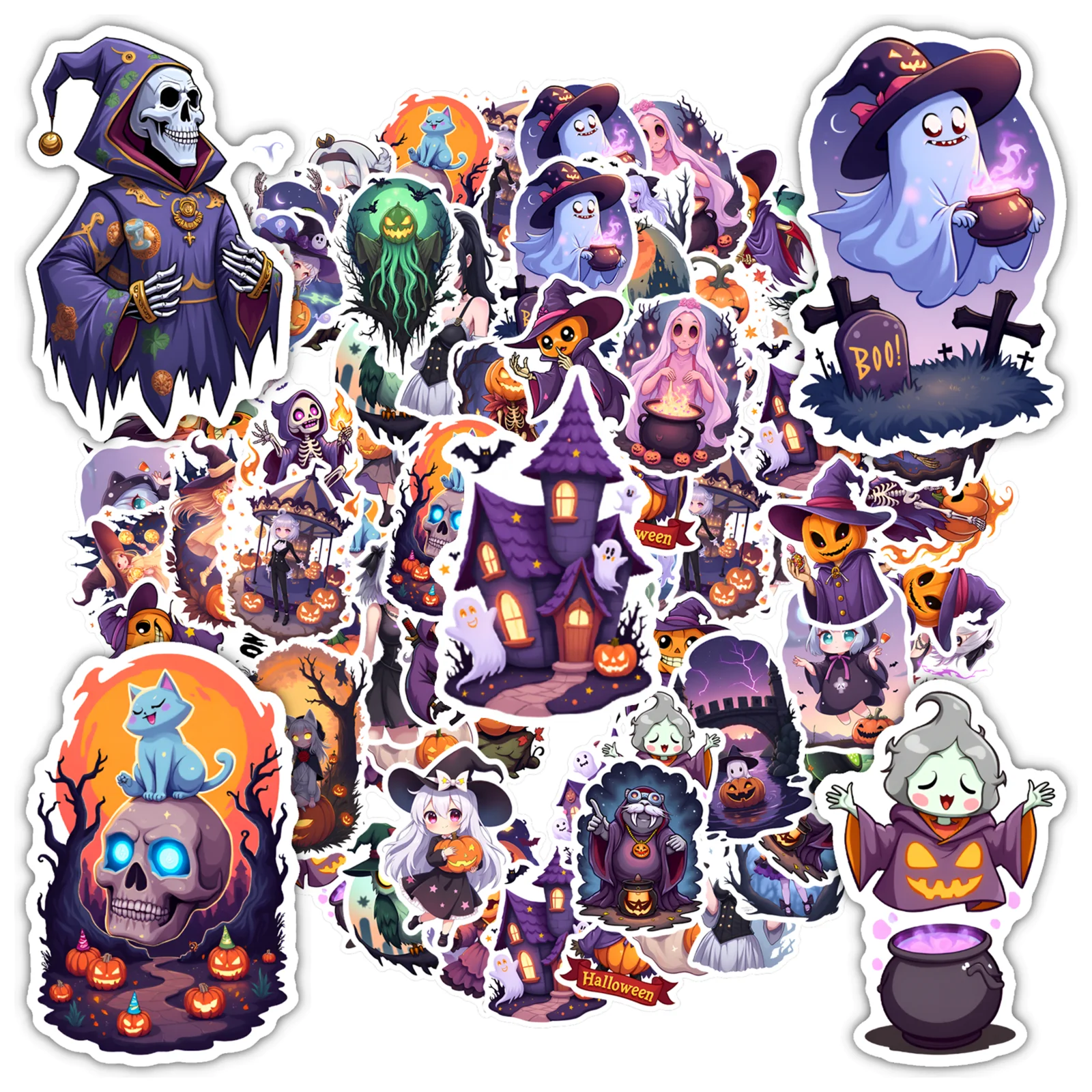

35 шт.-50 шт., наклейки с изображением тыквы, игривые наклейки с призраком учителем, награды, наклейки для DIY, телефона, гитары, ноутбука, сделай сам