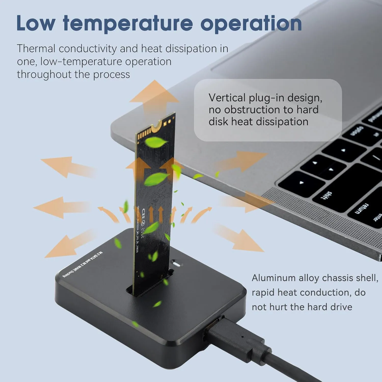 القرص الصلب SSD الخارجي NVME الضميمة 10G القراءة عبر الإنترنت سرعة الكتابة SSD لمحطة إرساء M.2 NVME SSD
