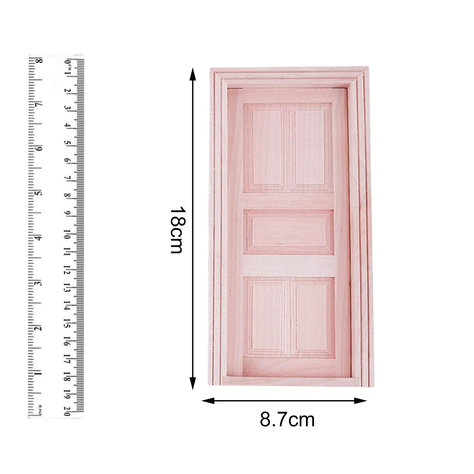 1:12 Scale Doll House Wooden Door Furniture Exterior Door Model Unpainted