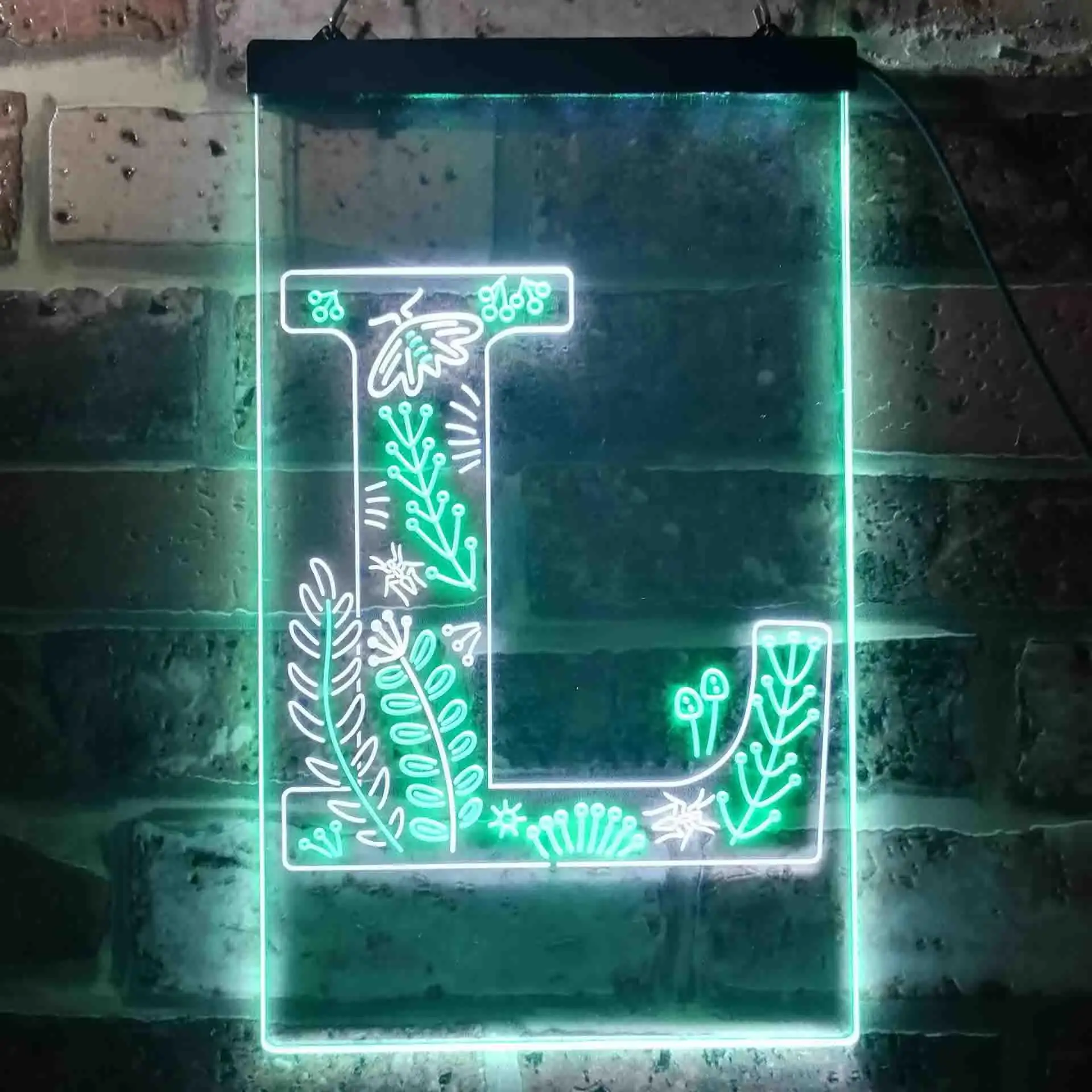 Letter L Initial Monogram Family Name Dual Color Led Neon Sign st6-i3449