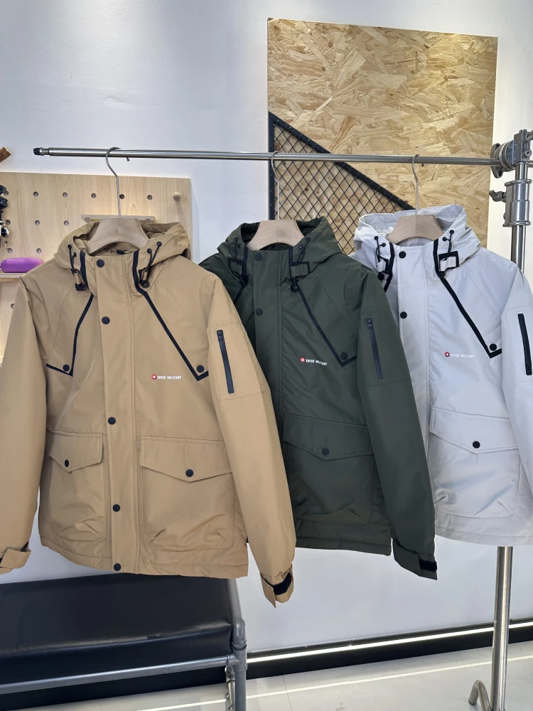 

Nordic High-End Outdoor Windproof Water-Resistant Hooded Thiened Cotton Jaet Men's Winter Warm Coat Trendy Youth Casual