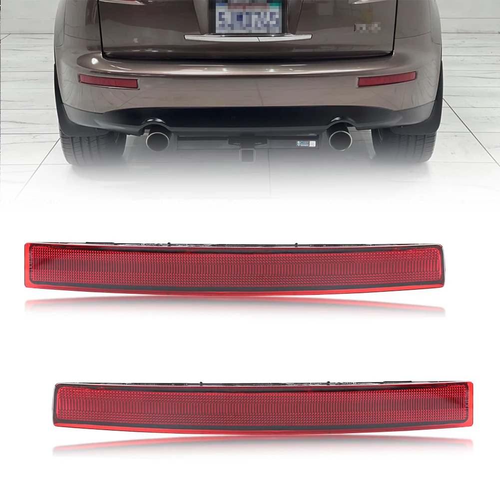 

2PCS Rear Bumper Tail Brake Light Reflector Lights Cover For 2003 2004 2005 2006 2007 2008 Infiniti FX35 FX45 No Bulb/Socket