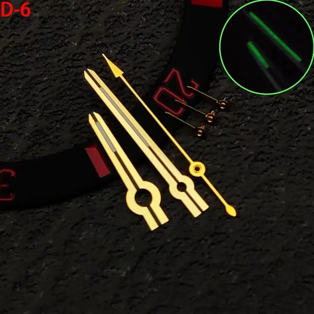 6 jarum jam tangan untuk VK63 gerakan Retrofit aksesoris jam tangan biru/hijau bercahaya Chronograph tangan Seko Mod bagian 904L