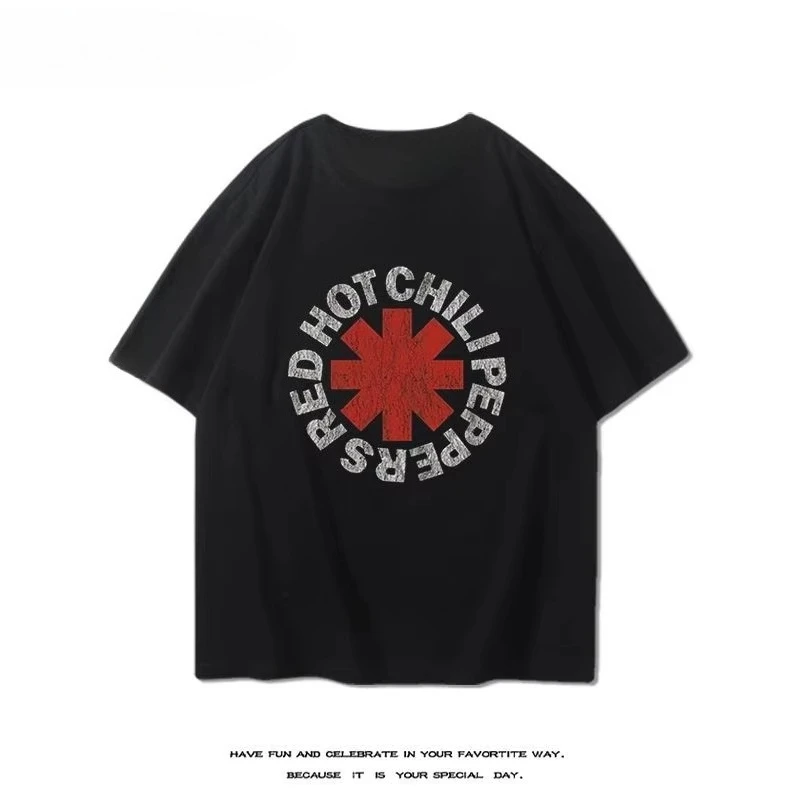 

Femmes Été Marque À La Mode Rétro Sur Les Vêtements Red Hot Chilli Peppers Rock Band Manches Courtes Hommes Et