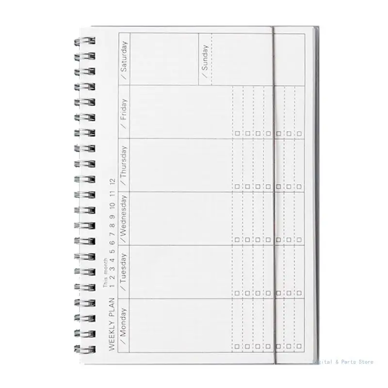 M17F Non-Dated Planner Notebook for Daily Weekly Monthly Clear Cover 50 Sheets