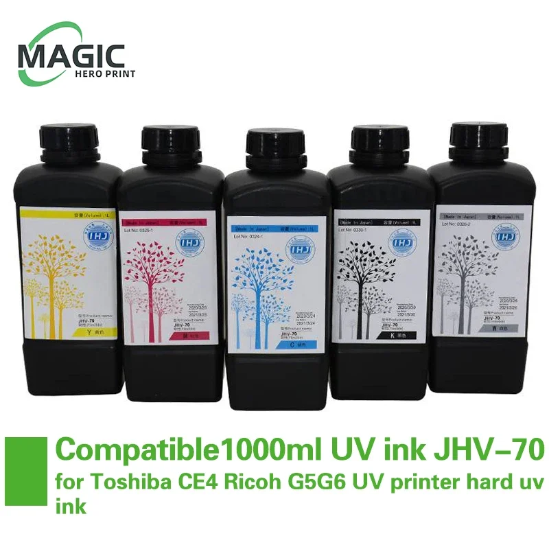 Magic New 1000ml UV ink JHV-70 Compatible for Toshiba CE4 Ricoh G5G6 UV printer hard uv ink