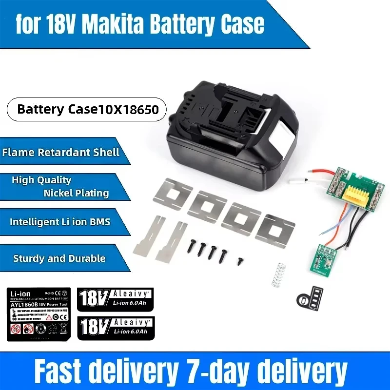 

BL1830 10X 18650 Li-ion Battery Case PCB Charging Protection Circuit Board Shell Box BL1845 For MAKITA 18V 6.0Ah Housings