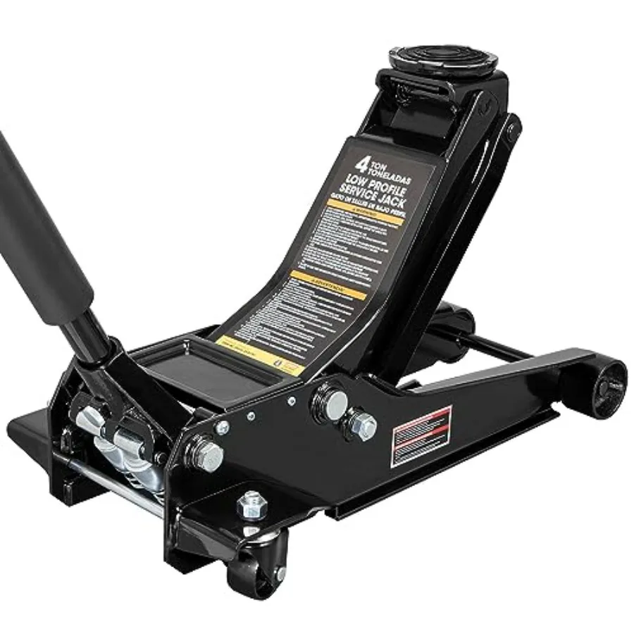 

AT84007NB Hydraulic Low Profile Service Floor Jack with Dual Piston Quick Lift Pump 4 Ton 8000 lb Ccity Black