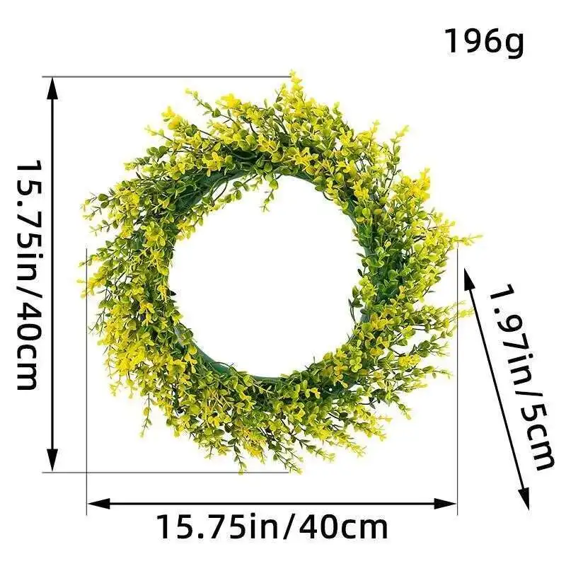 Decorações artificial eucalipto folha grinalda de páscoa decoração material eucalipto folha anel páscoa