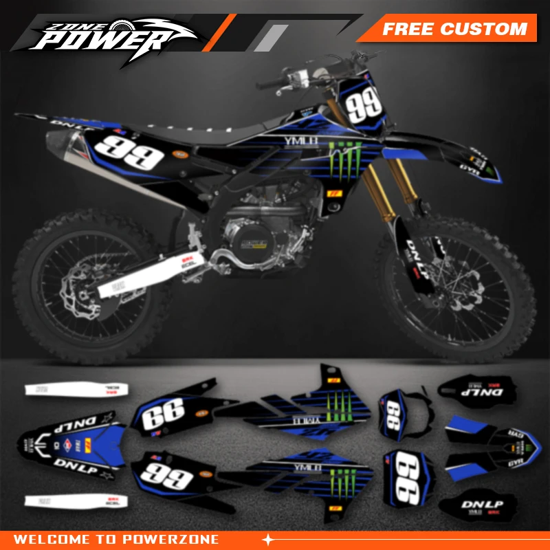 Powerzone For Yamaha YZF250 19-23 YZF450 18-22 WRF450 19-22 WRF250 20-23 Custom Backgrounds Graphics Decals Sticker Kits  38