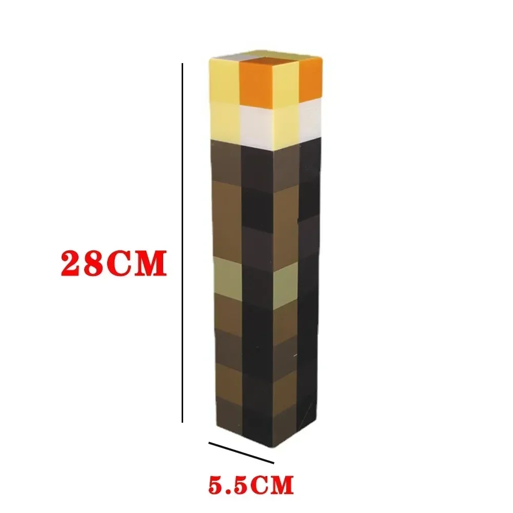 Mine-craft Brownstone Torch Lamp Figure 4 Colors Bedroom Decorative Light LED Night Light USB Charging with Buckle Kids Toy Gift