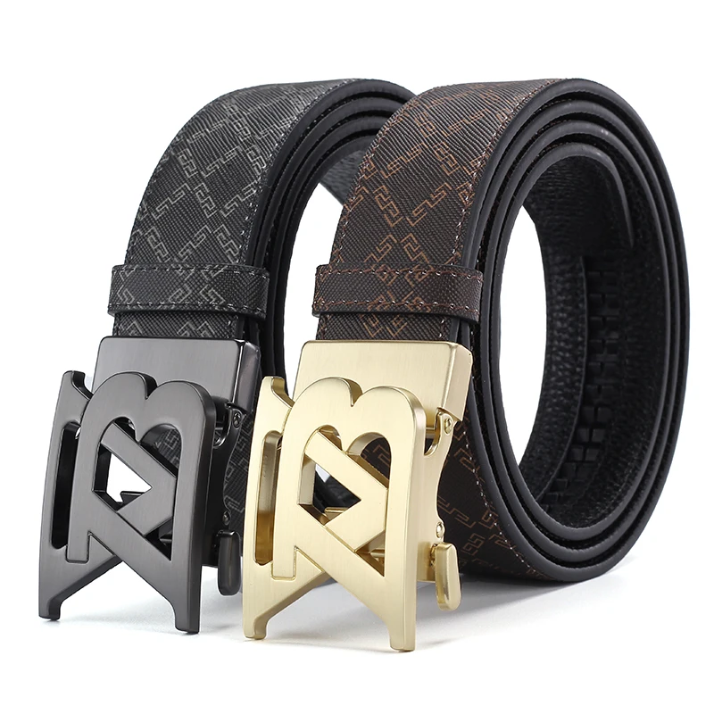 

Men's Leather Belt with Golden/Black Buckle, Elegant & Luxurious Choice,Ideal for Formal Wear