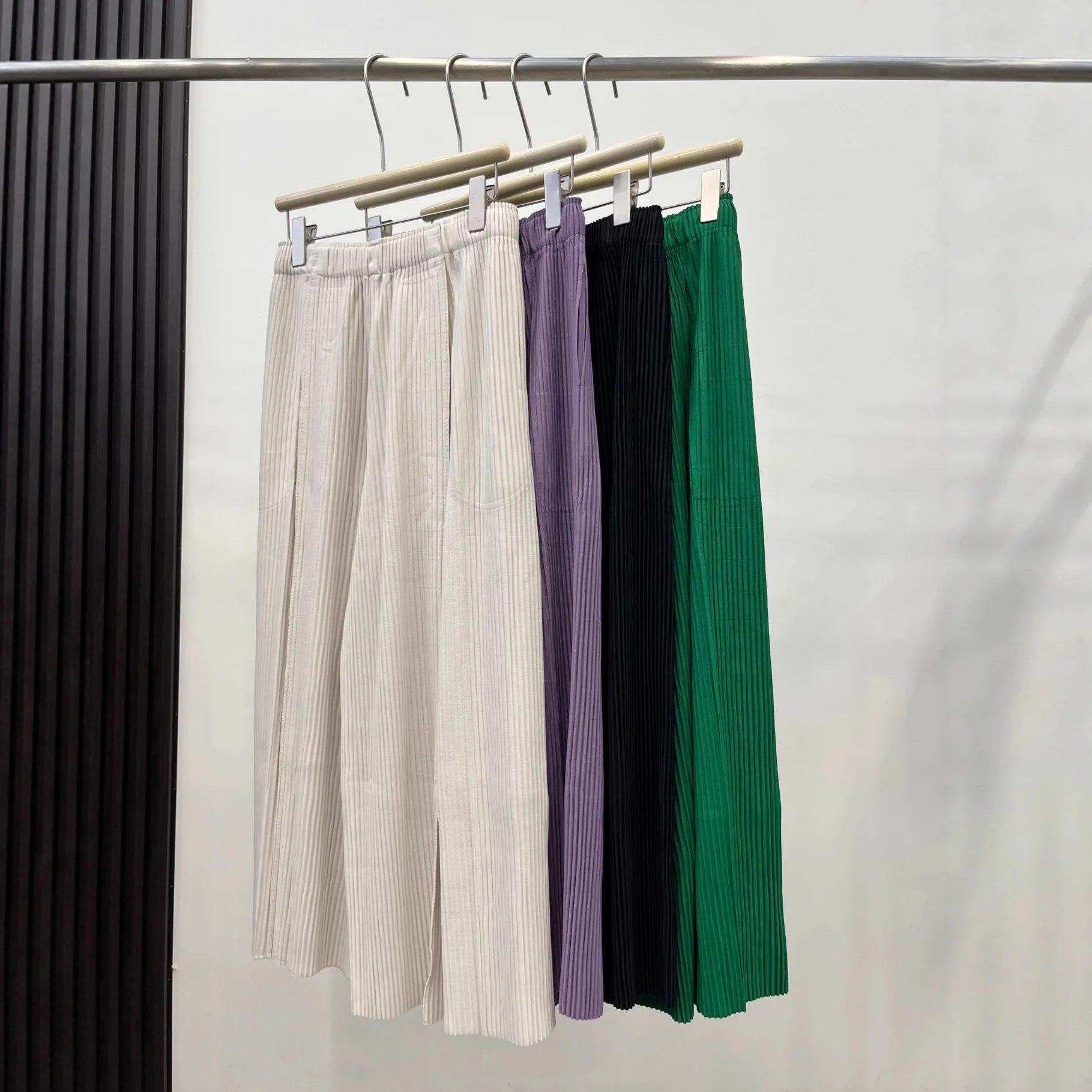 Miyake Fold Autumn Commuting Style Fold Dressing Simple Korean Versatile Comfortable High Waist Casual Pants Nine Fold Pants